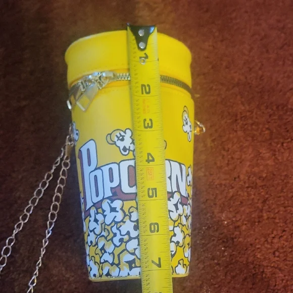 Playful Popcorn Print Yellow Crossbody Bag - Picture 12 of 14